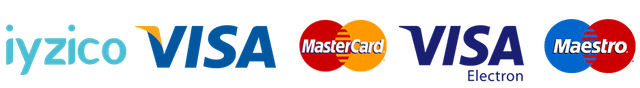 Secure payment methods: Visa, Mastercard, iyzico